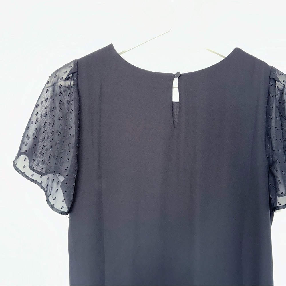 REITMANS BLACK CHIFFON DRESS, US SMALL - FEMININE, ELEGANT, PROFESSIONAL - Picture 4 of 6